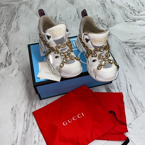 Gucci Flashtrack Crystal Embellished Platform Sneakers 💕 - Picture 9 of 11